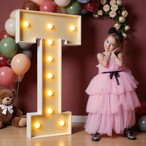 imprsv 4FT Marquee Letters, Large Light Up Letters T Sign for Party Decor by Letsmakeitimpressive