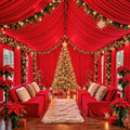 10 Panels 5ft(W) x 20ft(L) Red Ceiling Drapes for Christmas Parties by PartyVillage