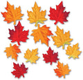 Beistle 12 Piece Polyester Fabric Artificial Fall Fake Autumn Leaves for Thanksgiving Wedding Party Events and Home Decoration, Red/Orange/Yellow by Beistle