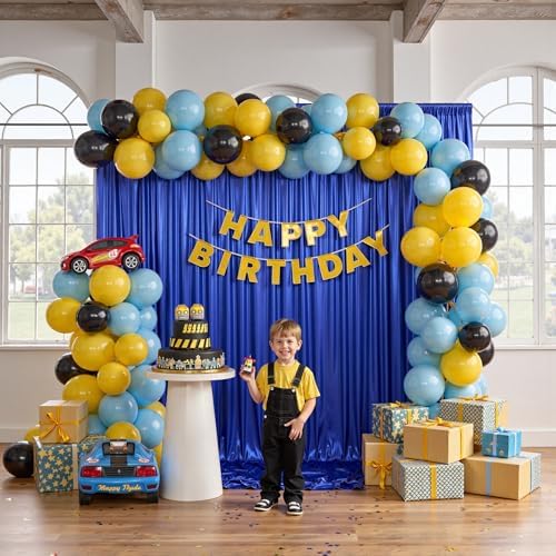 20x10ft Thick Royal Blue Glitter Backdrop Curtain Panels for Parties, Wrinkle Free Sequin Sparking Photo Backdrop Drapes, 4 Panels 5x10ft Shimmer Back Drop Cloth for Wedding Birthday Photography - Image 2