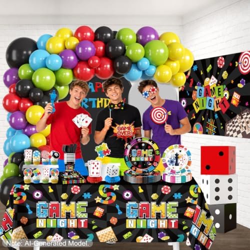 Cocomigo 314Pcs Game Night Decorations, All-in-One Party Set Serves 25 - Image 6