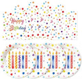 50 Pcs Birthday Plates and Napkins Set, 7 Inch Colorful Party Supplies by Unknown