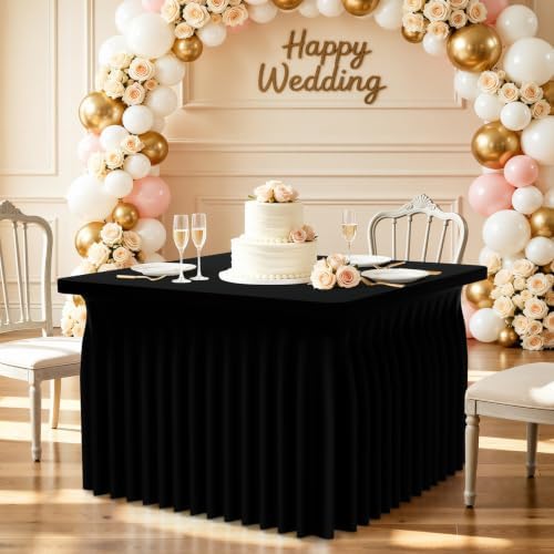Smiry 2 Pack Spandex Elastic Fitted Table Cloth Skirt for 3FT Table - Image 6