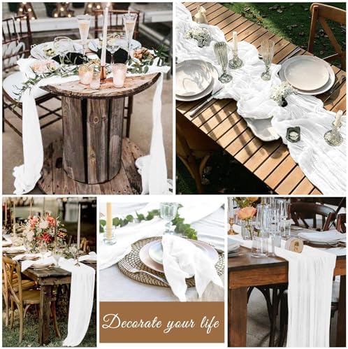 20 Pack Cheesecloth Table Runner 20 x 120 Inch, White - Image 7