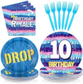 96Pcs 10th Video Game Birthday Party Supplies, Serves 24 by Greencian