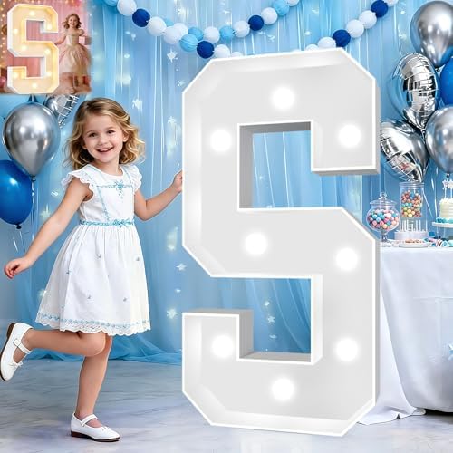 Pooqla 3 FT Marquee Letters, Light Up Letter S, Cool White and Warm White by Pooqla