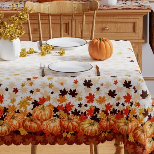 Siilues Fall Tablecloth Rectangle 52x70 Inch Thanksgiving Home Party Decor - Image 2