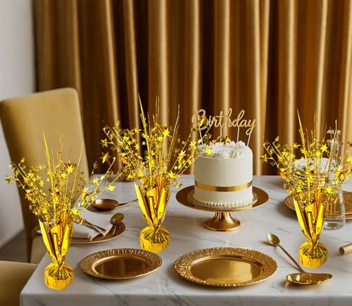 FUBININA Birthday Table Centerpiece Party Decoration Foil Spray Centerpiece - Image 2