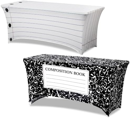 Frienda 2 Pcs Back to School Tablecloth 6 ft Composition Book Table Cover by Frienda
