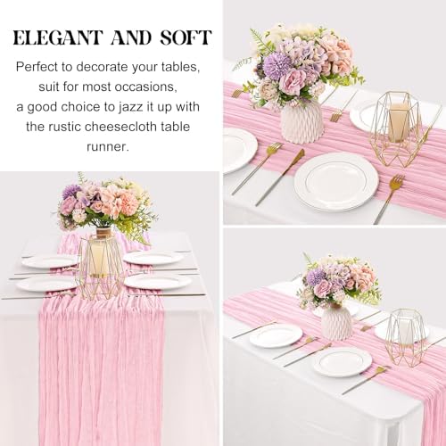 10FT Cheesecloth Table Runner Boho Party Home Decorations - Image 3