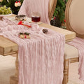 Dusty Pink Cheesecloth Table Runner 35x120in Boho Gauze Home Decor by Playieer