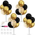 TONIFUL 4 Set Black Gold Balloon Stand Balloon Centerpieces for Table by TONIFUL