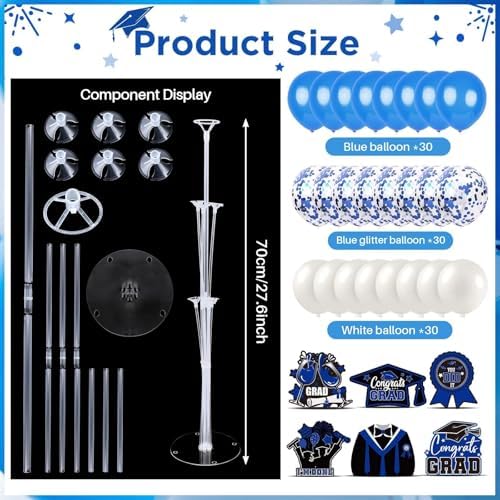 6 Sets 2026 Graduation Balloon Stand Kit for Table Decorations Class of 2026 Congrats Grad Table Centerpiece Grad Prom Themed Decoration for Grad School College Ceremonies Party Supplies - Image 3