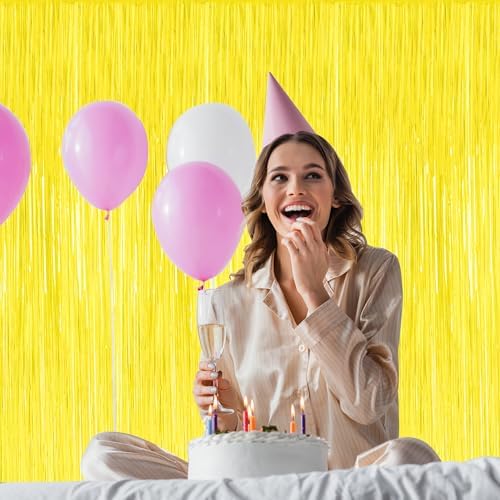 ZATAYE 2 Pack Yellow Foil Curtain Streamer Decorations - Image 6