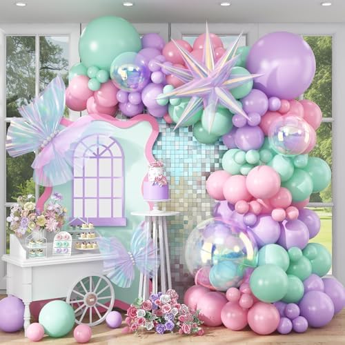 Pastel Balloons Arch Magic Unicorn Iridescent Birthday Party Baby Shower by Isndare