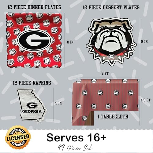 Georgia Bulldogs Party Decorations, UGA Birthday Supplies Party Decor 37 Pc - Image 3