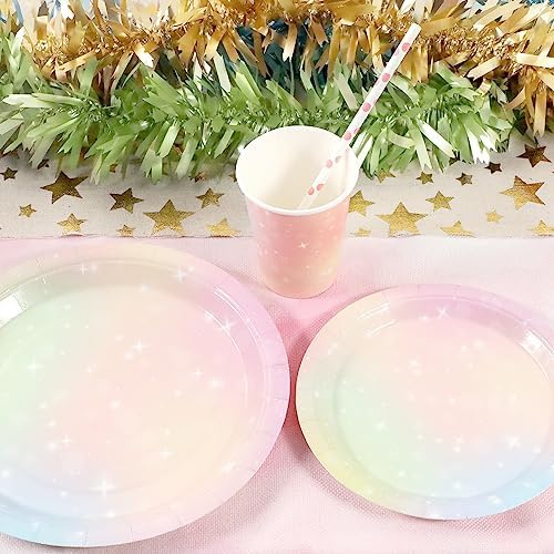 Recheel Pastel Plates and Napkins Set, Pastel Paper Plates Party Supplies - Image 5