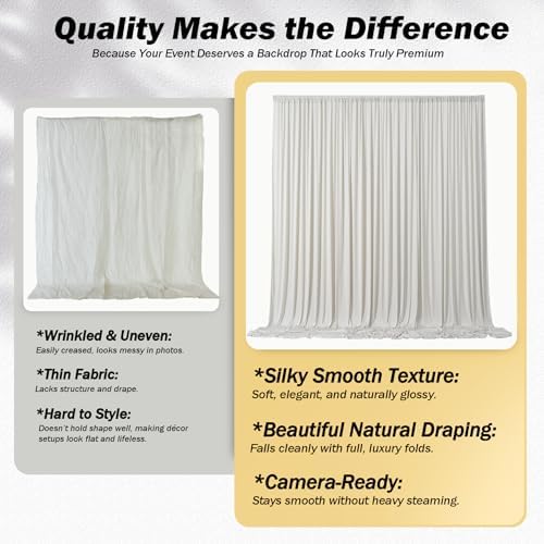 50x12 ft Beige Backdrop Curtains for Weddings Parties, Birthdays and Photos - Image 4