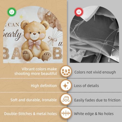 Bear Baby Shower Backdrop 7x5FT We Can Bearly Wait Party Baby Shower Banner - Image 5