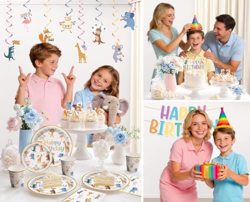 Xynic 207pcs Party Animal Birthday Decorations Tableware Set, for 25 Guests - Image 7