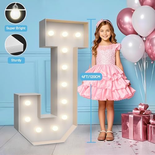 4FT Light Up Marquee Letter J- Large Foam Board Mosaic Kit - Image 3