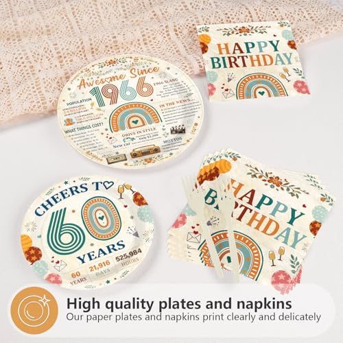 96Pcs Awesome Since 1966 Birthday Party Decorations Serves 24 - Image 6