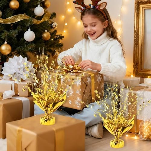 Metallic Foil Spray Centerpiece Stars for Wedding, Birthday, Anniversary, Christmas Table Decor, Holiday Festival Baby Shower Graduation Mantle Party Decorations (Gd630) - Image 4