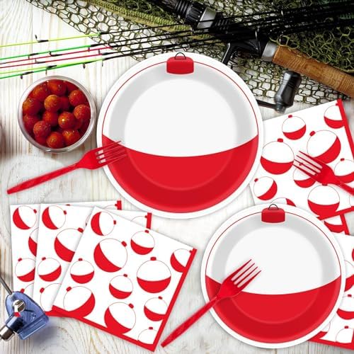 CHUNNIN 200 PCS Gone Fishing Party Plates Napkins Fishing Tableware Set - Image 5