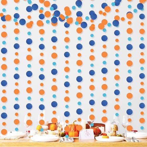 Outus 10 Pieces Orange,Blue Round Dots Garland Party Hanging Decor - Image 5