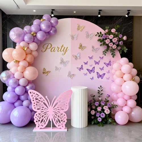 Pastel Pink and Purple Balloons, Princess Pearl Light Pink Purple Orange Latex Helium Party Easter Balloons for Girl Women Bridal Baby Shower Wedding Mermaid Butterfly Fairy Birthday Party Decorations - Image 5