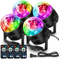 NEQUARE Disco Ball Party Lights 4-Pack, Sound Activated Strobe with Remote by ENJOYEVERYMOMENT