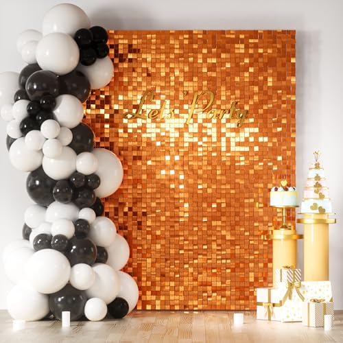 COKAOBE LiteGrid Series Shimmer Wall Backdrop - 24Pcs Orange by COKAOBE