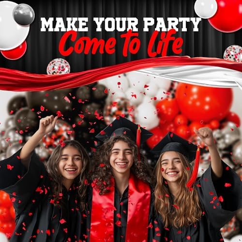 ALL-IN-1 Red Black and White Balloon Arch Kit for Red and Black Birthday Party Decorations – Reds and Blacks Balloons for White Black and Red Balloon Garland Kit – Graduation Black and Red Balloons - Image 6