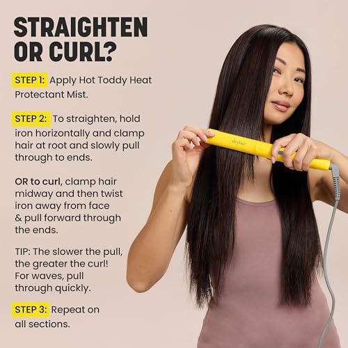 Drybar The Tress Press Straightening Iron - Ionic Technology for Smooth, Shiny Hair - Straighten or Wrap Around Barrel to Create Curls, Waves, or Sleek Styles - Image 6