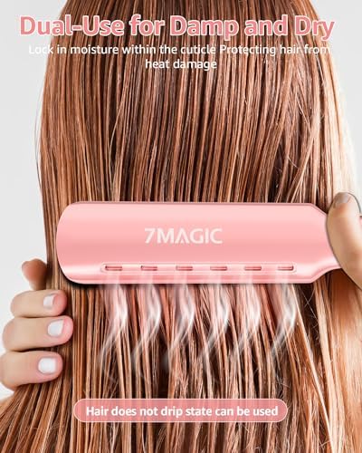 7MAGIC Nano Titanium 1.7" Flat Iron Hair Straightener for Thick Hair, Pink - Image 6