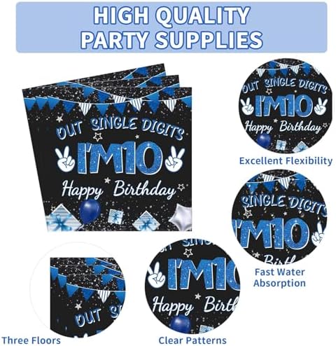96 Pcs 10th Birthday Decorations for Boys 10 Year Old Birthday Serves 24 - Image 4