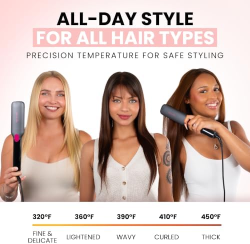 ELLA BELLA® Titanium Flat Iron Hair Straightener Large with Infrared - Image 5