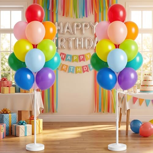 2Set Assorted Bright Balloon Column Stand Kit for Floor or Table Party Decor - Image 7