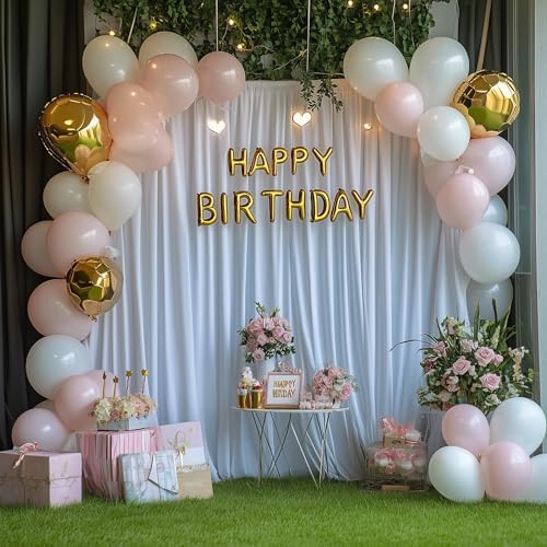 Wokceer White Backdrop Curtain for Wedding Parties Backdrop Drapes 10x8FT - Image 4