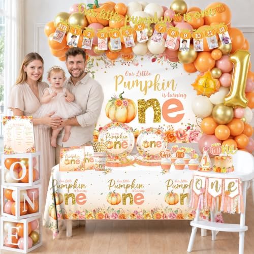 Our Little Pumpkin is Turning One Decorations for Girls, Serve 20 Guests - Image 5