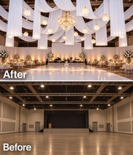 20ftx30ft White Ceiling Drapes for Wedding Parties - Image 3
