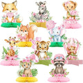 Gueevin 10 Pcs Safari Honeycomb Centerpieces for Baby Shower, Blush Safari by Gueevin