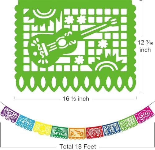 Asoulin 5 PCS Mexican Papel Picado Banners, Dia De Los Muertos Decorations - Image 2