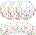 40 Pcs Wildflower Plates and Napkins Set, Large 9 Inch Floral Plates by KFJBPB