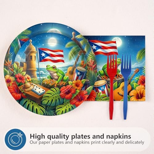 96Pcs Puerto Rico Party Decoration for Puerto Rican Celebrations, Serves 24 - Image 2