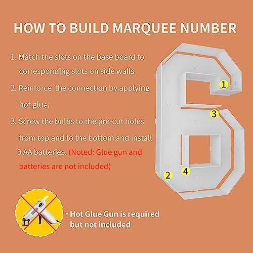 3FT Marquee Numbers, Large Light Up Numbers 6 for 6th Birthday Party Decor - Image 4