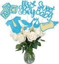 Gyufise 12Pcs Baby Shower Centerpiece Sticks Glitter Tie Onesie Love Heart Oh Baby Gender Reveal It's a Boy Table Centerpiece Sticks for Baby Shower Gender Reveal Kids Birthday Party Supplies Blue by Gyufise