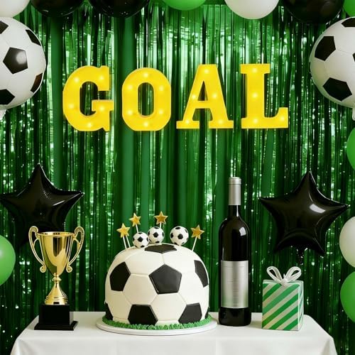 Honoson 4 Pcs Soccer Party Decorations Goal LED Lights Sign Table Decor - Image 4