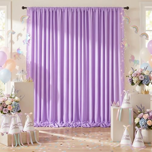 Lavender/Light Purple Backdrop Curtains 30ftx10ft Polyester Photo Drapes - Image 2