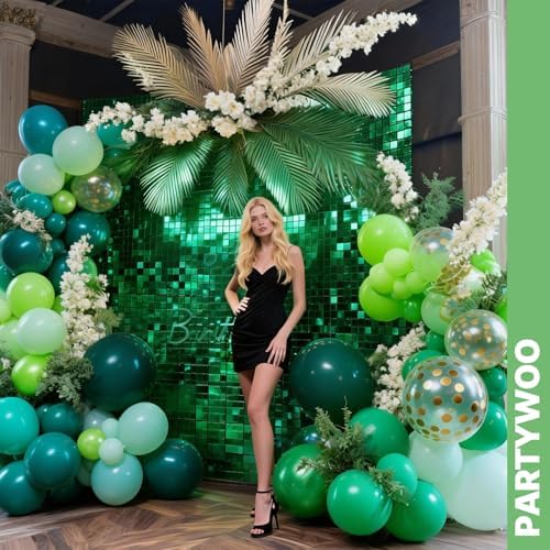 PartyWoo Green Balloons 66pcs 12 Inch Lime Emerald Hunter Forest Balloons - Image 4